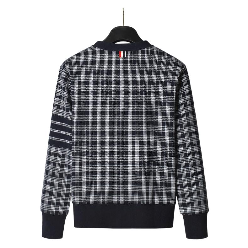 Check jacquard cardigan jacket THOM TREND