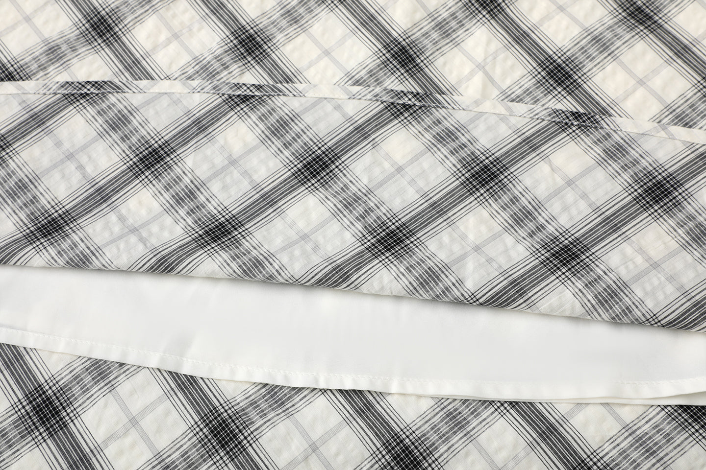 2025SS Plaid A-line midi skirt THOM TREND