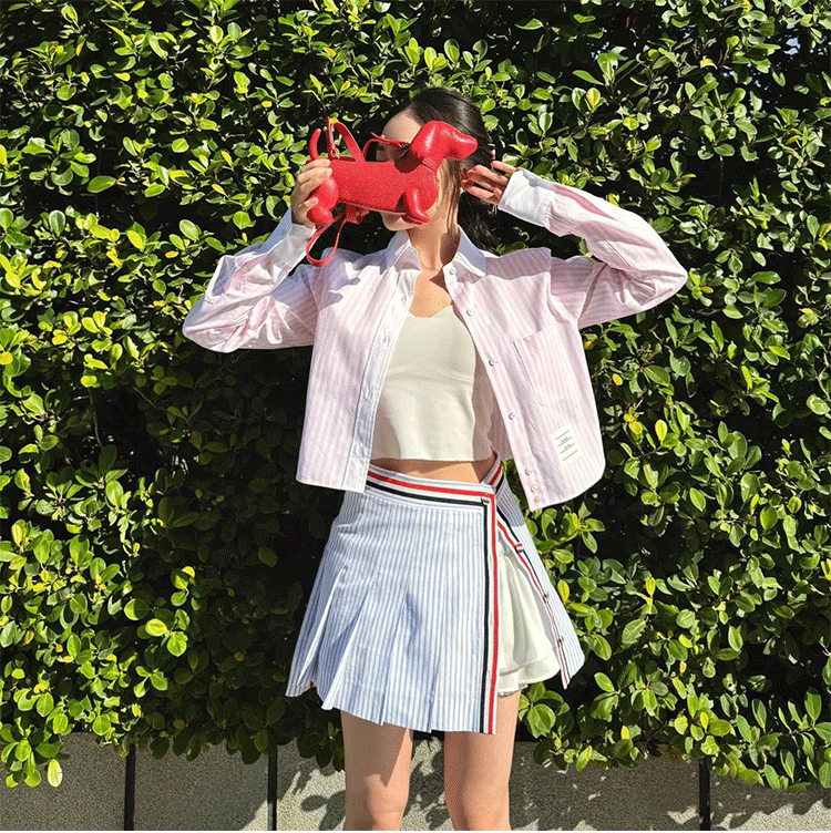 Women's contrast ribbon patchwork skirt THOM TREND