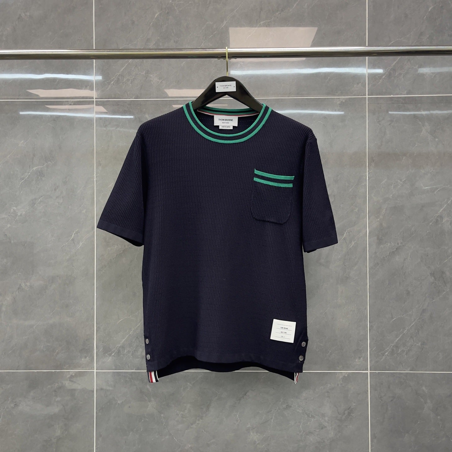 Front and back colorblock short-sleeved T-shirt（副本） THOM TREND