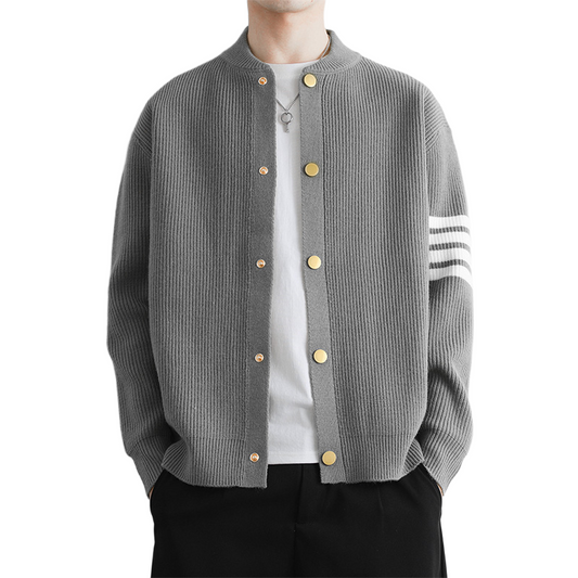 single-breasted knit sweater 