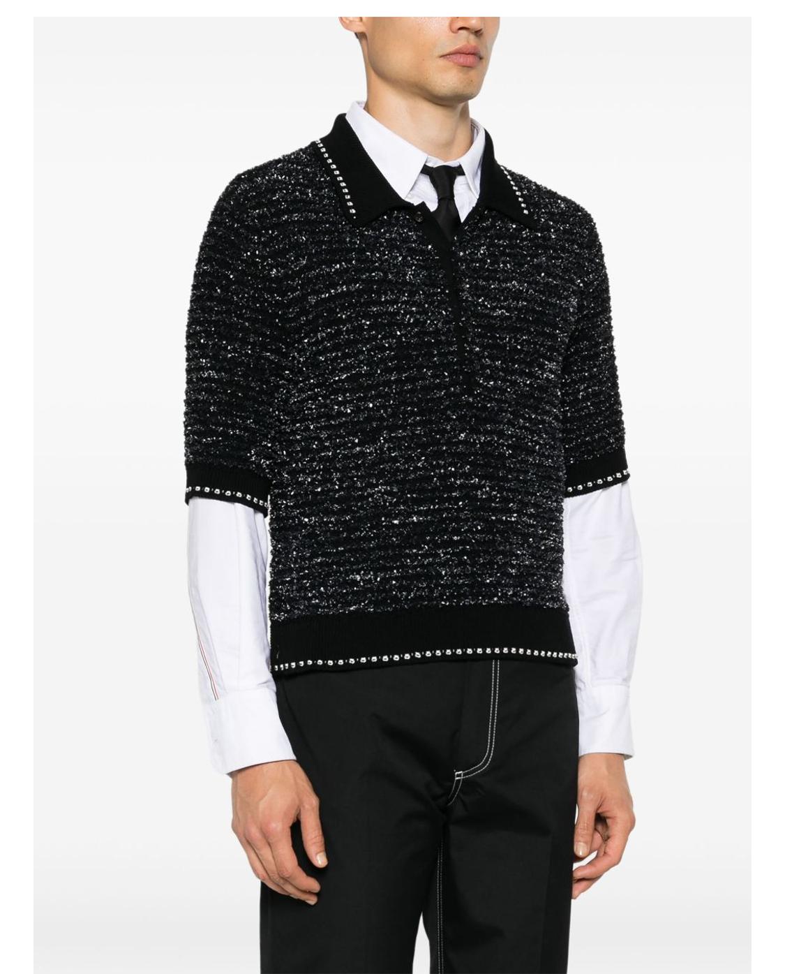 2025SS Unisex Tweed POLO Short Sleeve THOM TREND