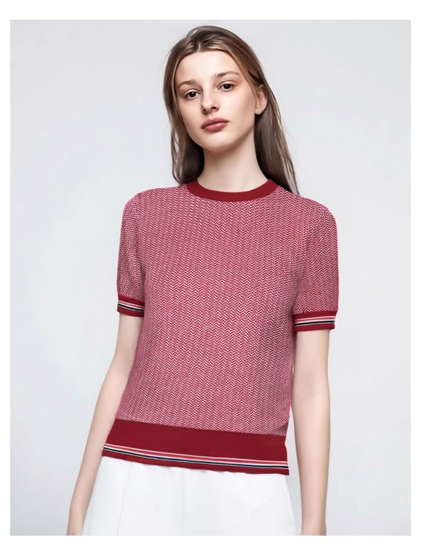 2025SS herringbone pattern T-shirt THOM TREND