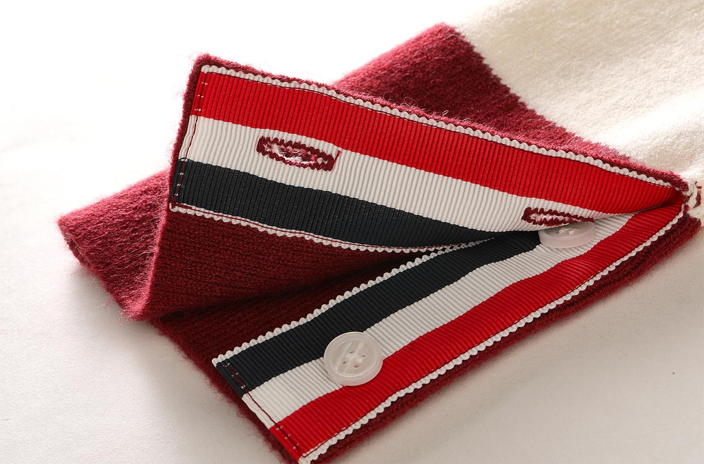 2025SS  Contrast color rugby cardigan THOM TREND