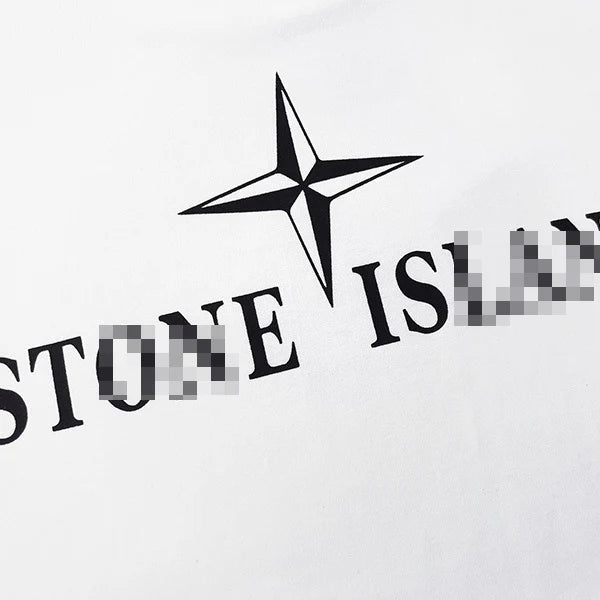 Stone Island Star Wordmark Back Print Cotton T-Shirt - Black product detail view