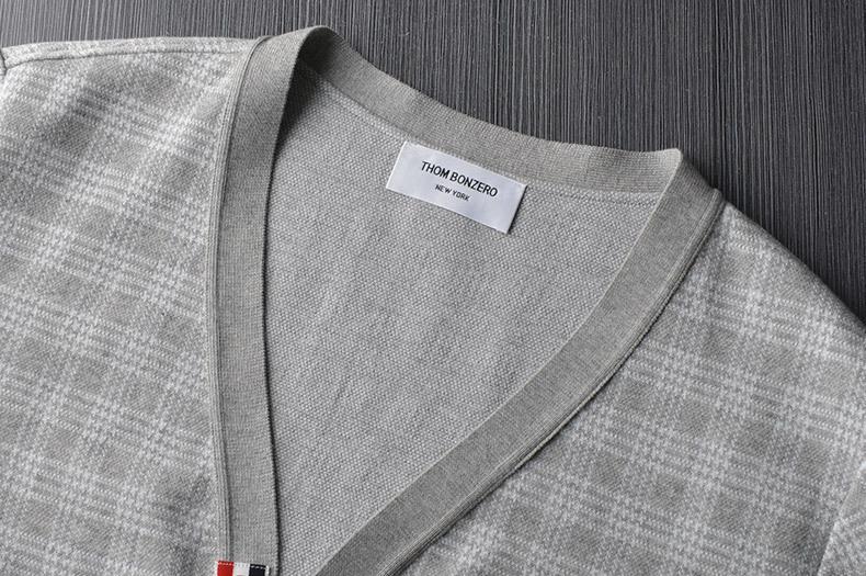 Check jacquard cardigan jacket THOM TREND