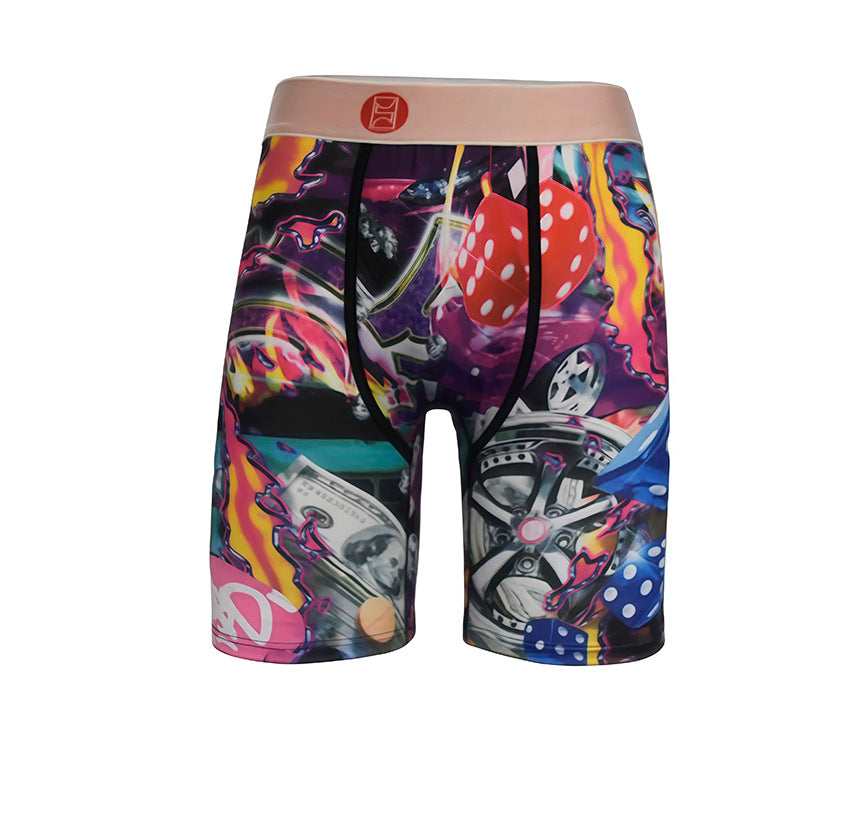 Ethika Style Skull Graphic Long-Leg Boxer Briefs