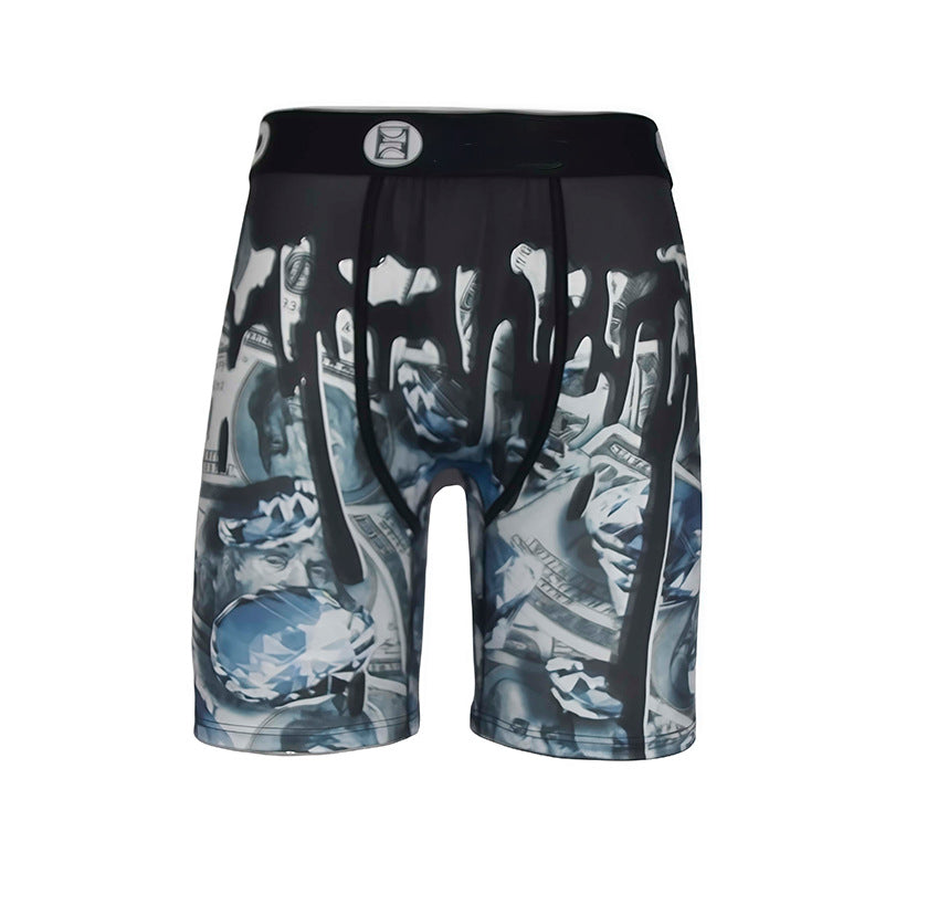 Ethika Style Skull Graphic Long-Leg Boxer Briefs