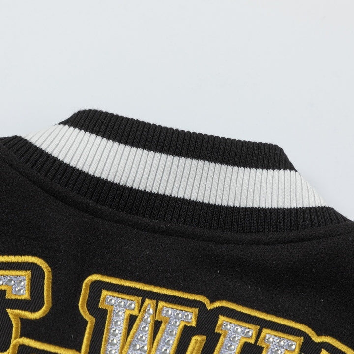 Off-White Black Gold Number 23 Varsity Jacket for Men