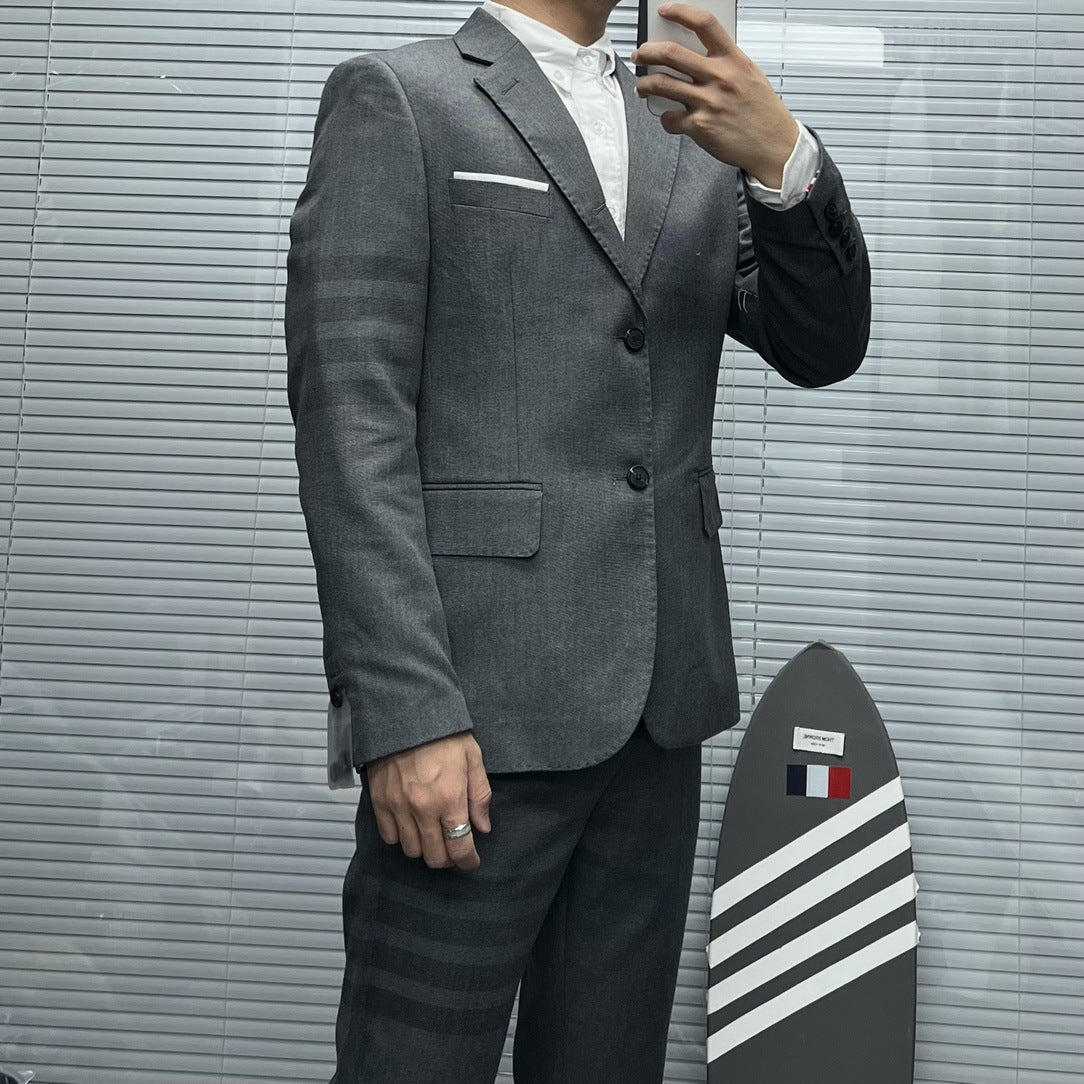 2025SSS  Men's four-bar striped suit THOM TREND