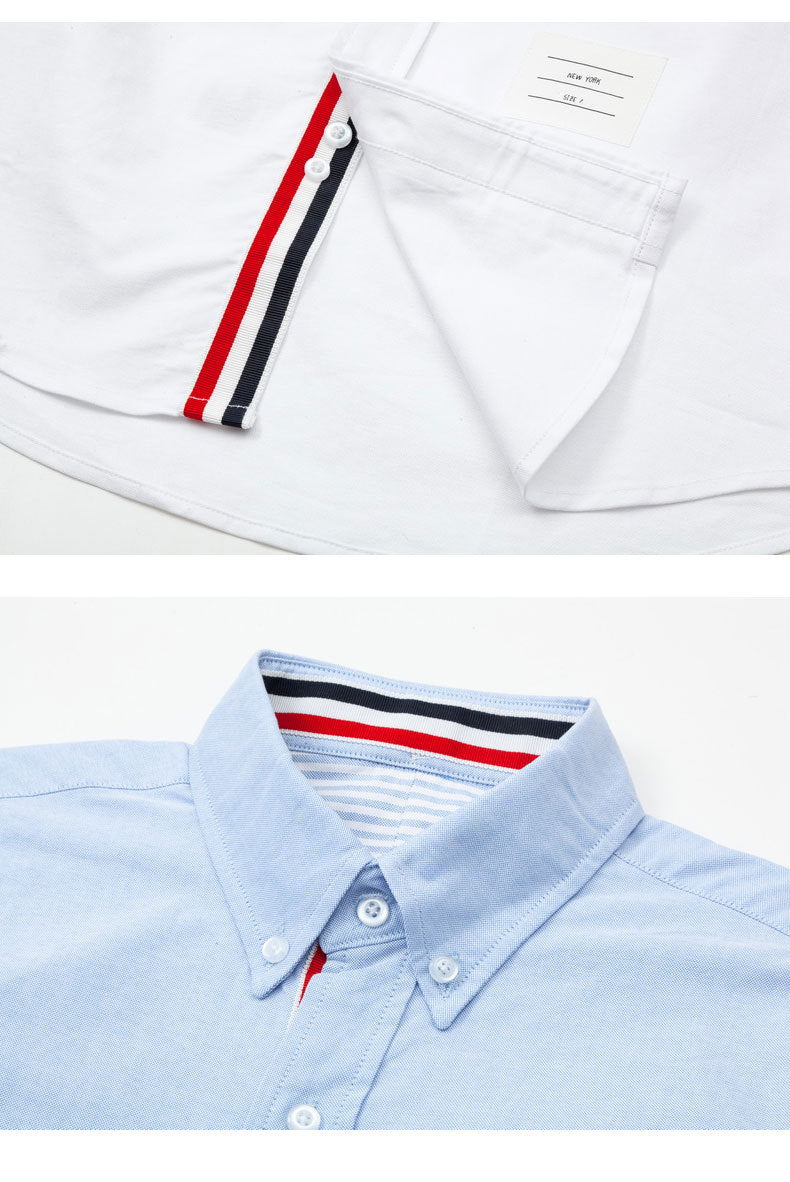 Men's four-bar collar mid-ribbon shirt（副本） THOM TREND