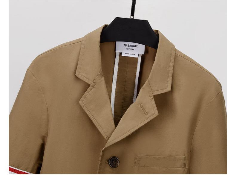 2025SS Striped Web Style Slit Lapel Jacket THOM TREND