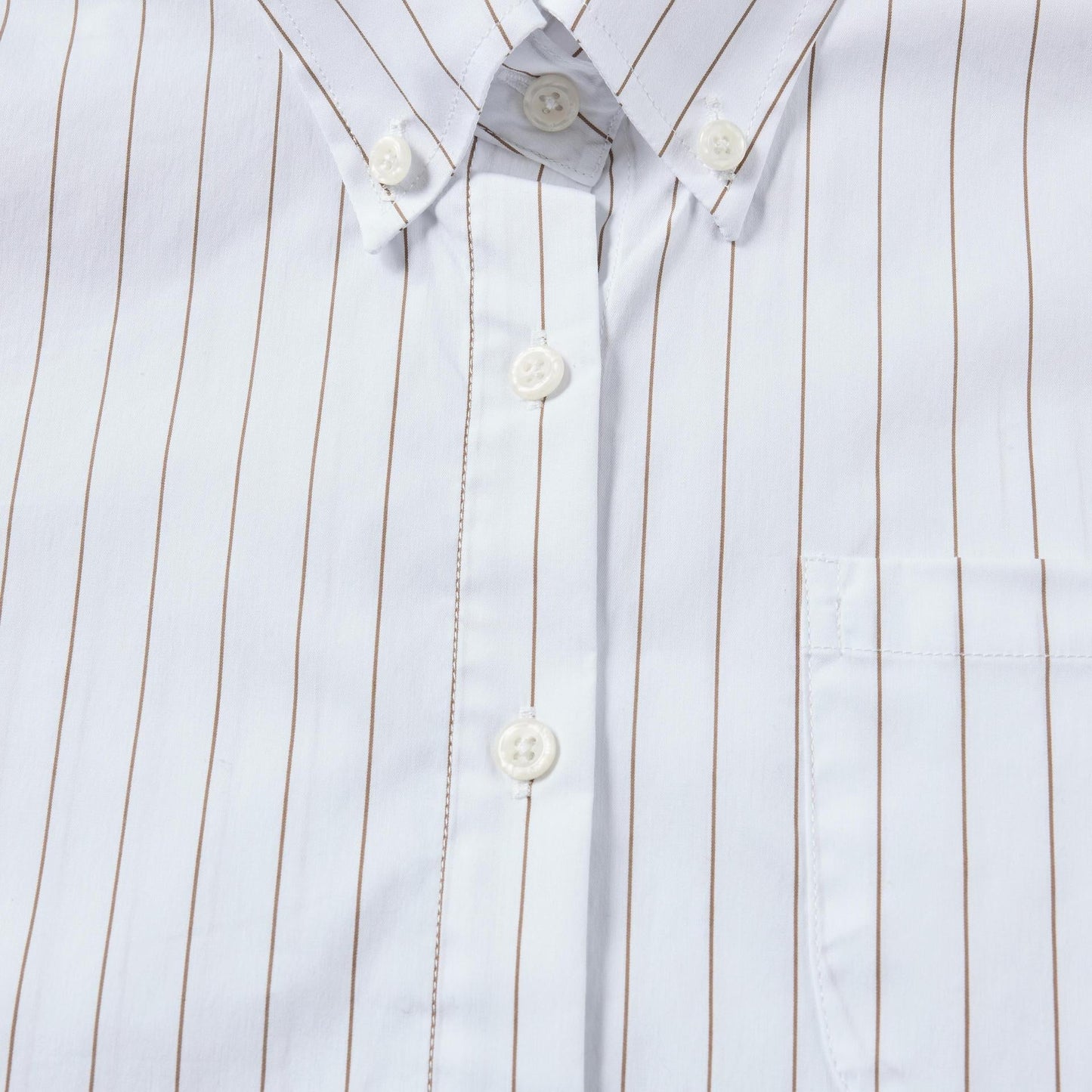 2025SS Women's vertical striped cropped shirt THOM TREND