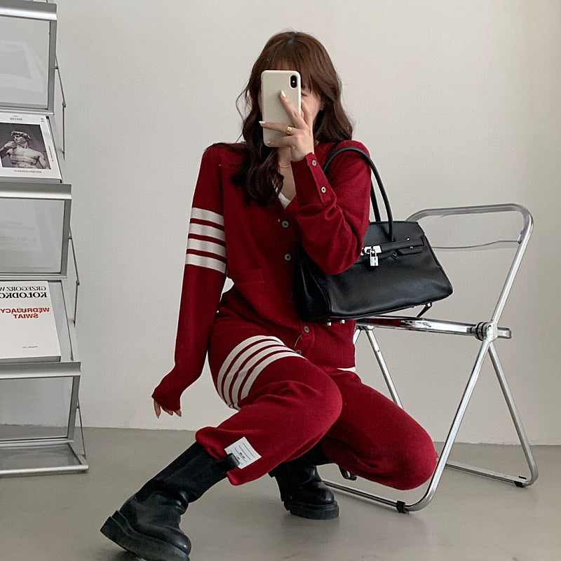 2025SS Knitted cardigan + sweatpants THOM TREND