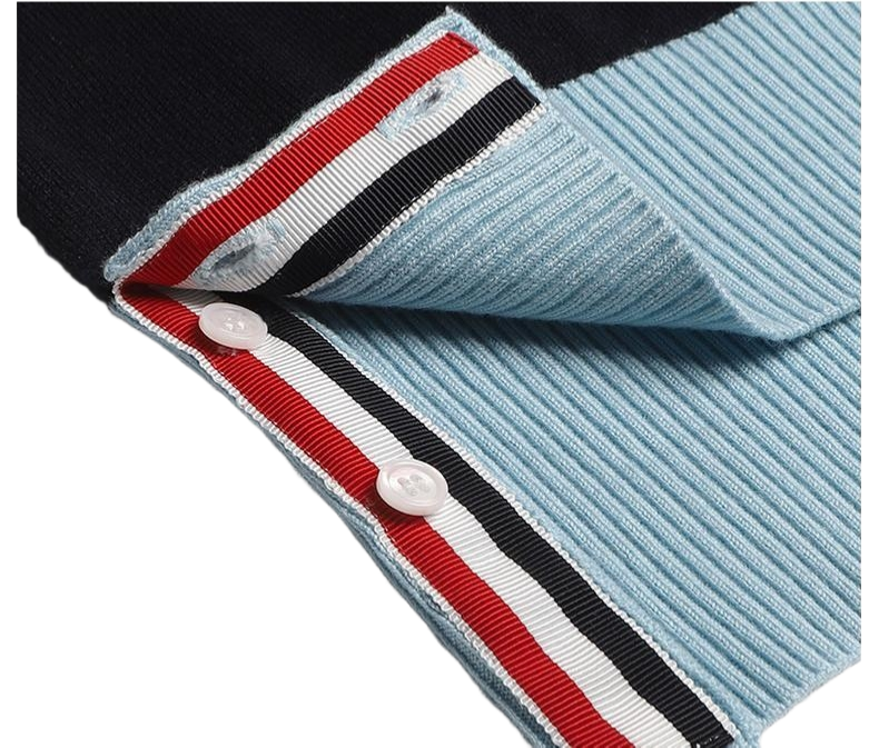 THOM Lapel color-block wool sweater THOM TREND