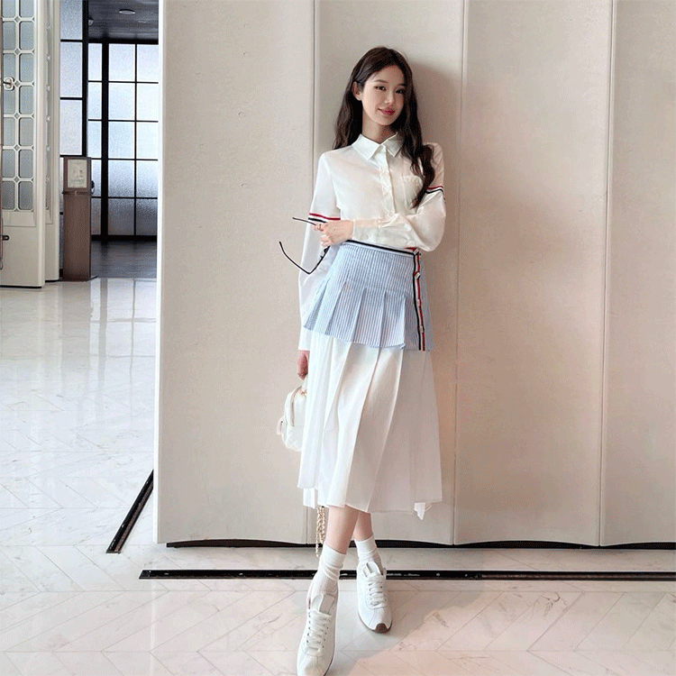 Women's contrast ribbon patchwork skirt THOM TREND