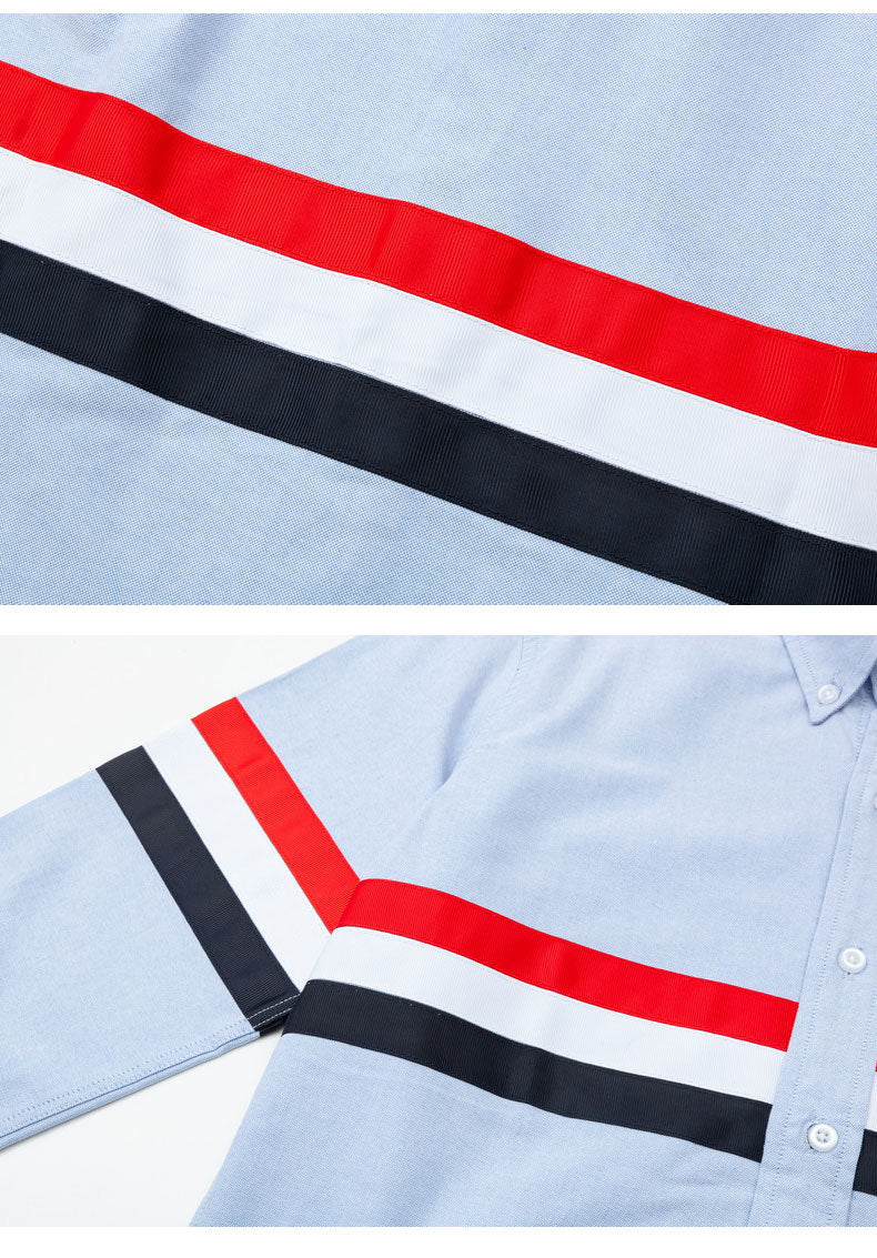Double Sleeve Patches Contrast Shirt（副本） THOM TREND