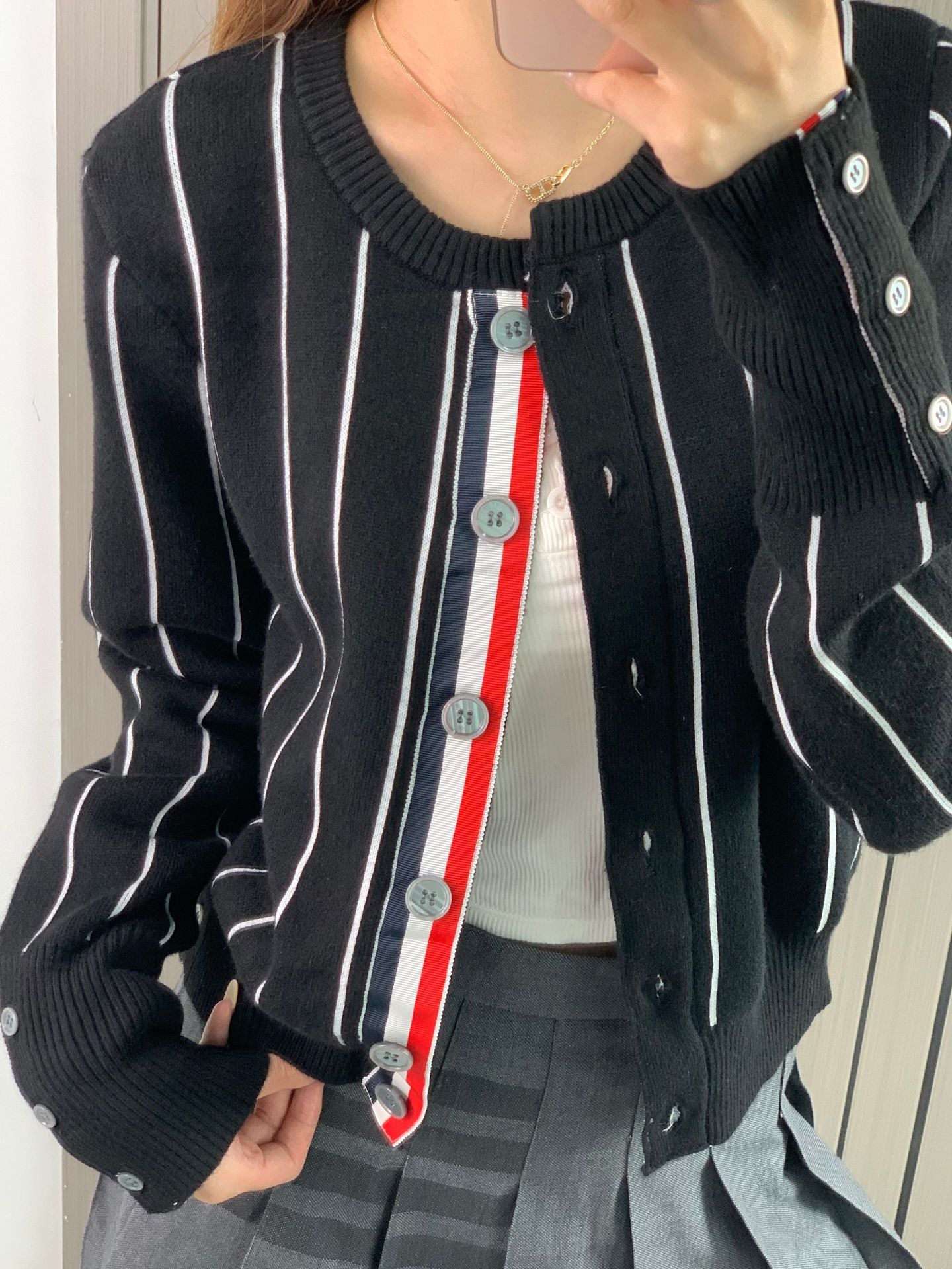 2025SS vertical striped cardigan THOM TREND