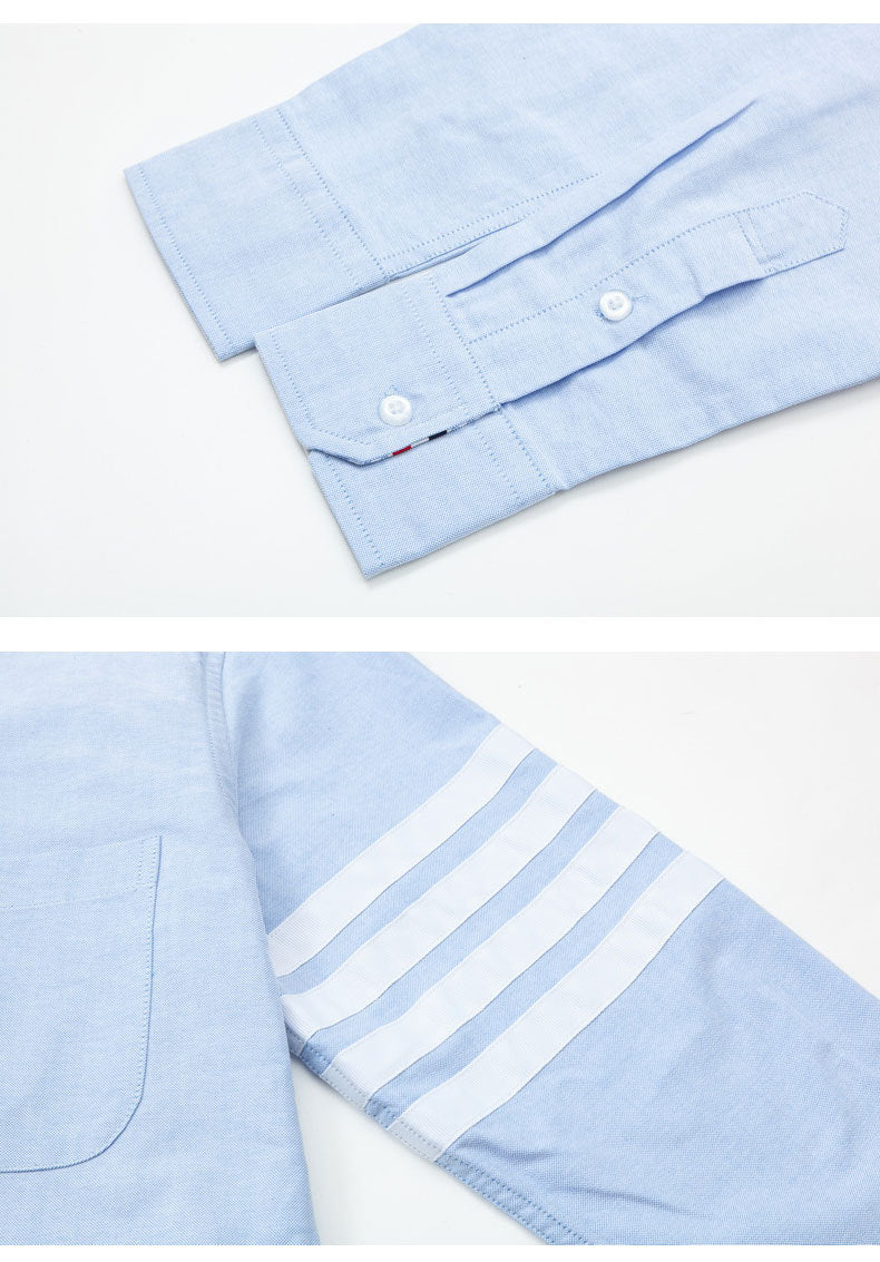 Men's four-bar collar mid-ribbon shirt（副本） THOM TREND