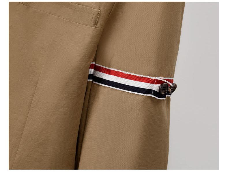 2025SS Striped Web Style Slit Lapel Jacket THOM TREND