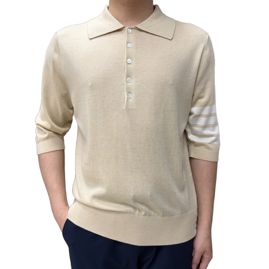Four-Bar Polo Collar Short Sleeve Shirt THOM TREND