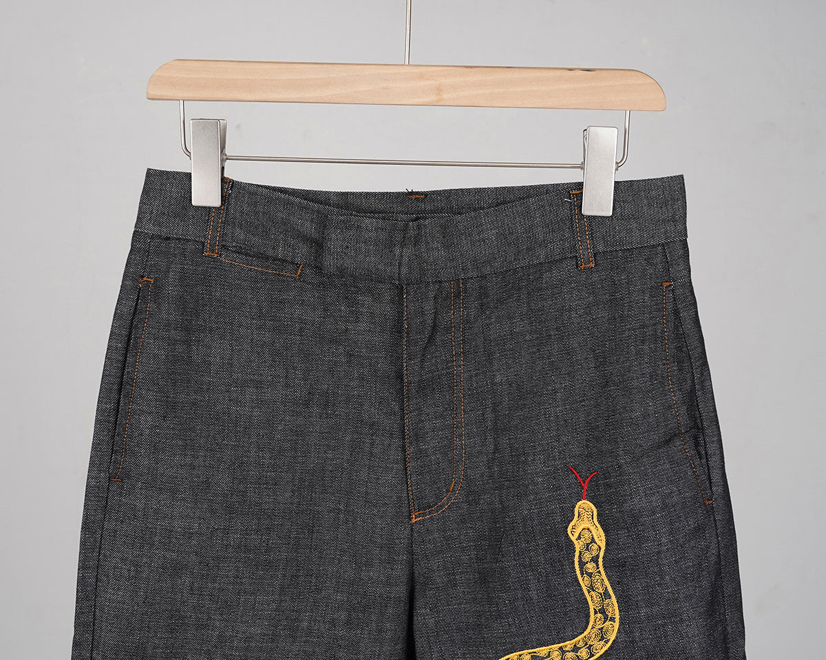 2025SS snake embroidered jeans THOM TREND