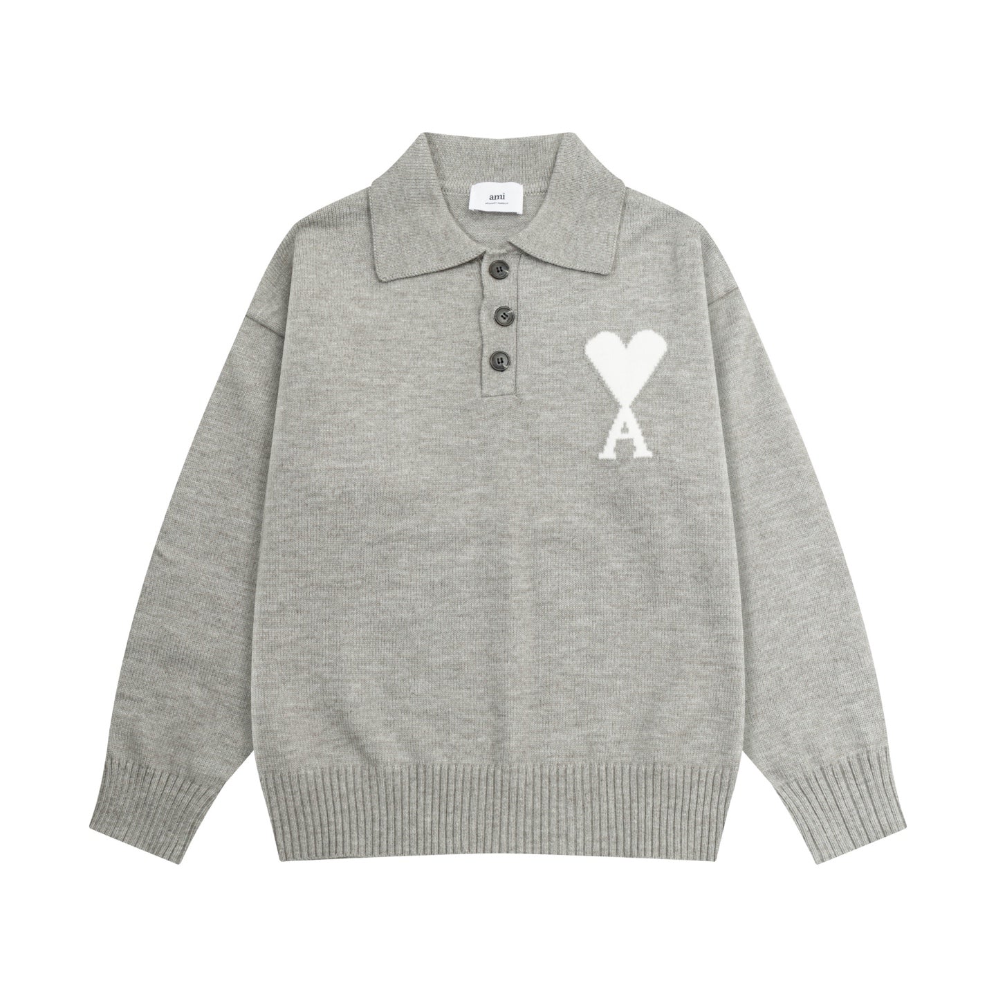 Heart Embroidered Crew Neck Sweater
