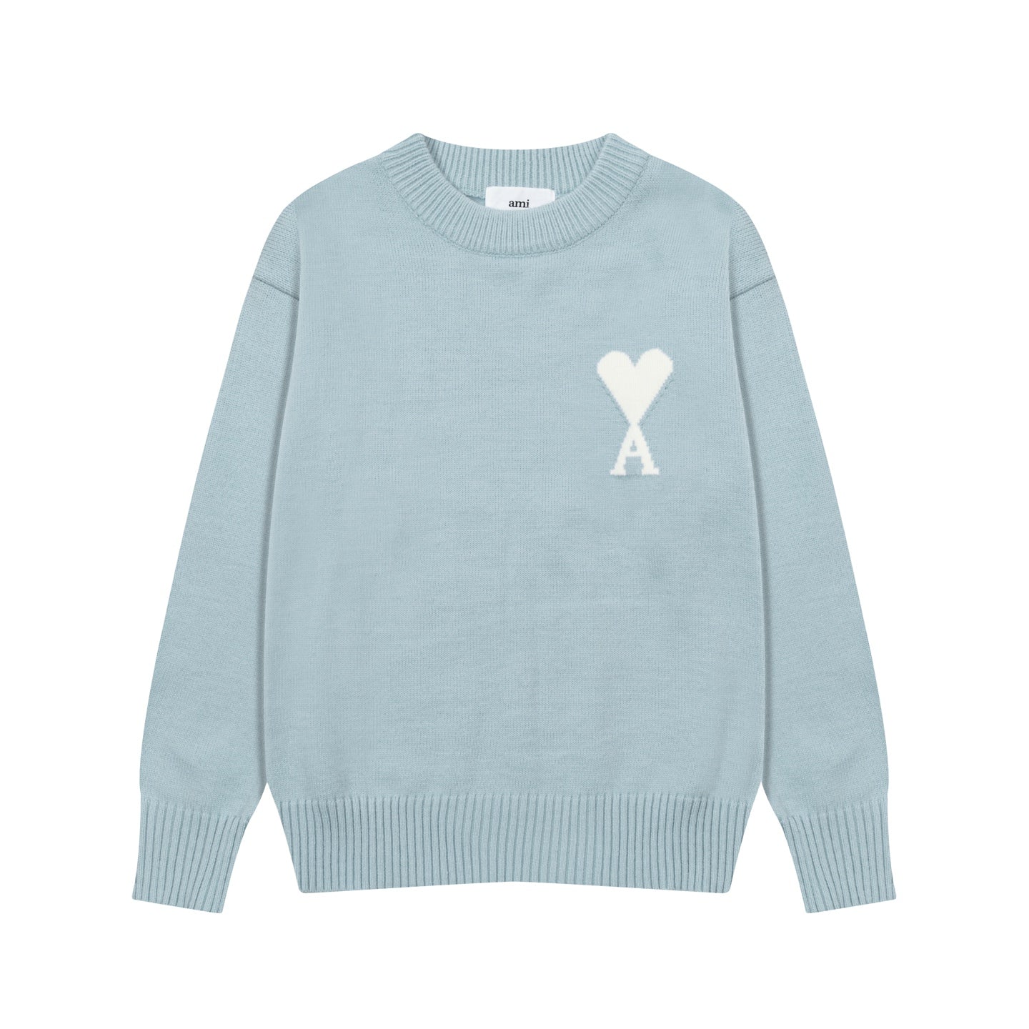 White Heart Embroidered Crewneck Sweater