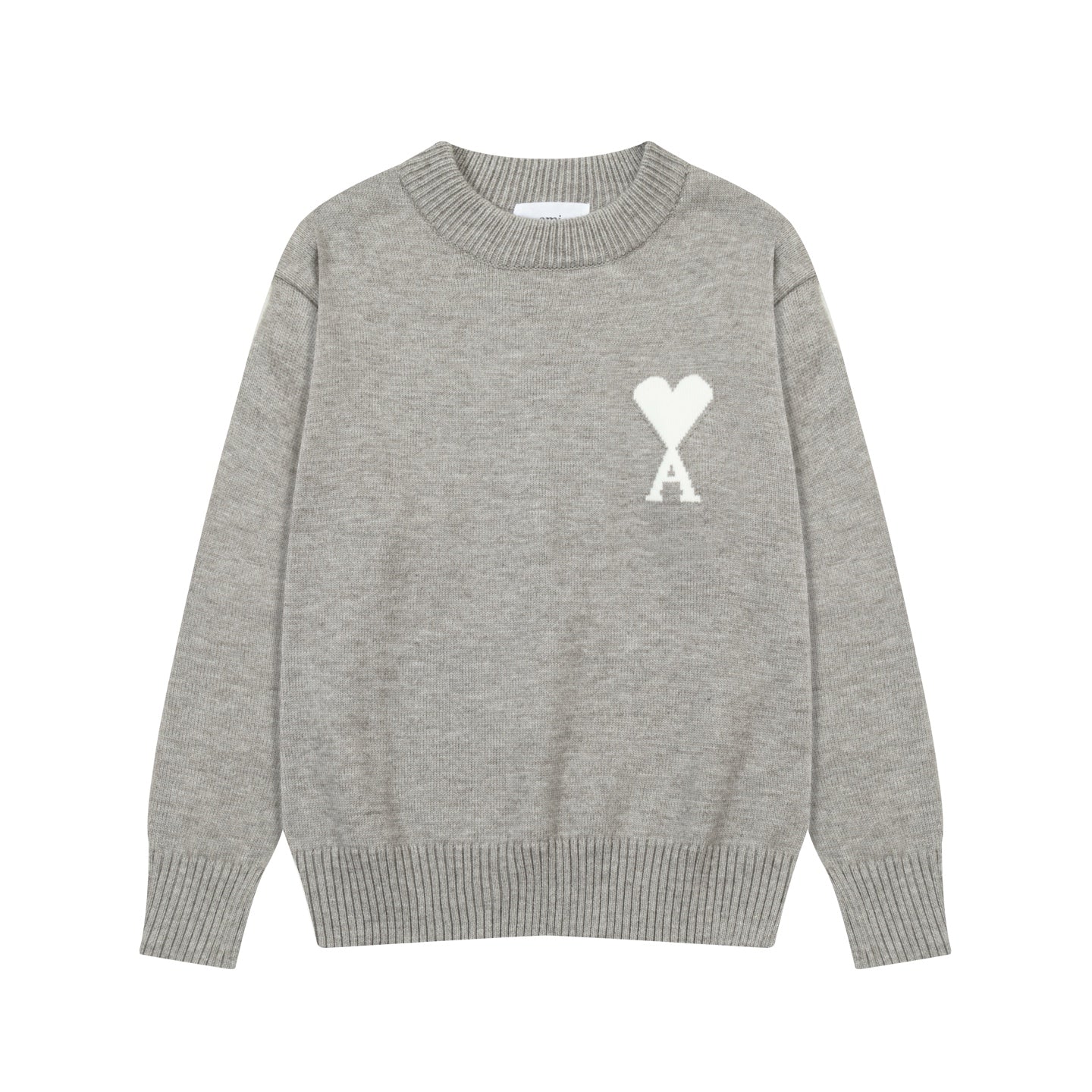 Heart Embroidered Crew Neck Sweater