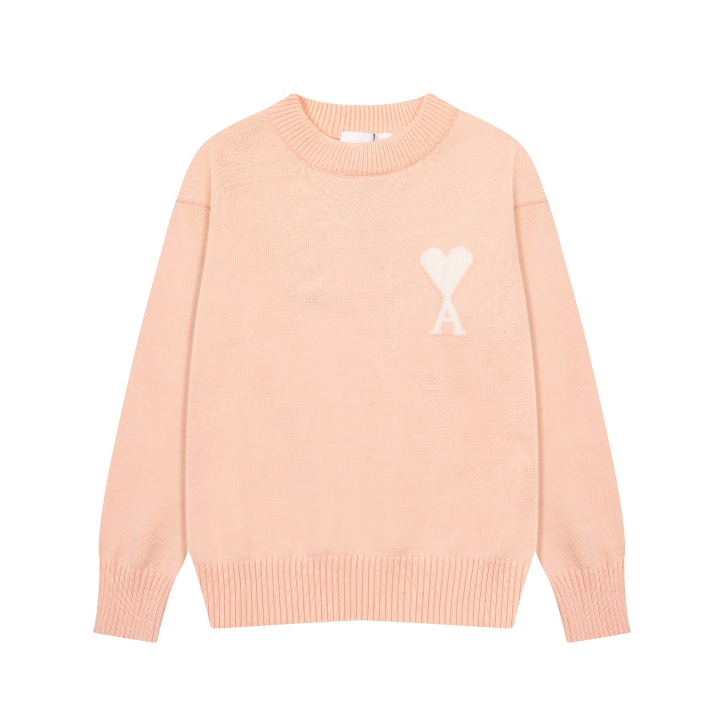 Heart Embroidered Crew Neck Sweater