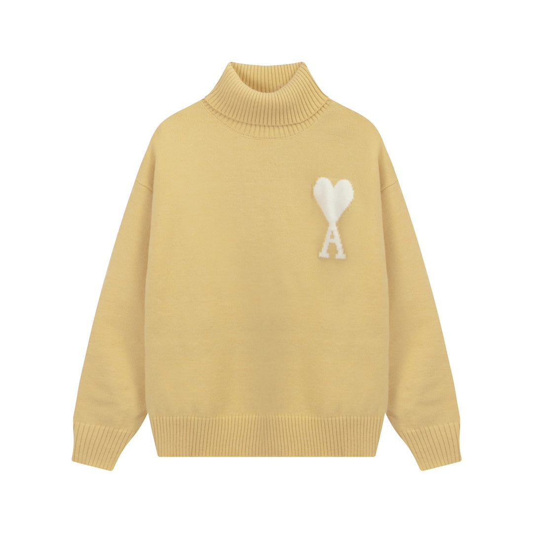 Large Heart Turtleneck Sweater ¡§C Unisex