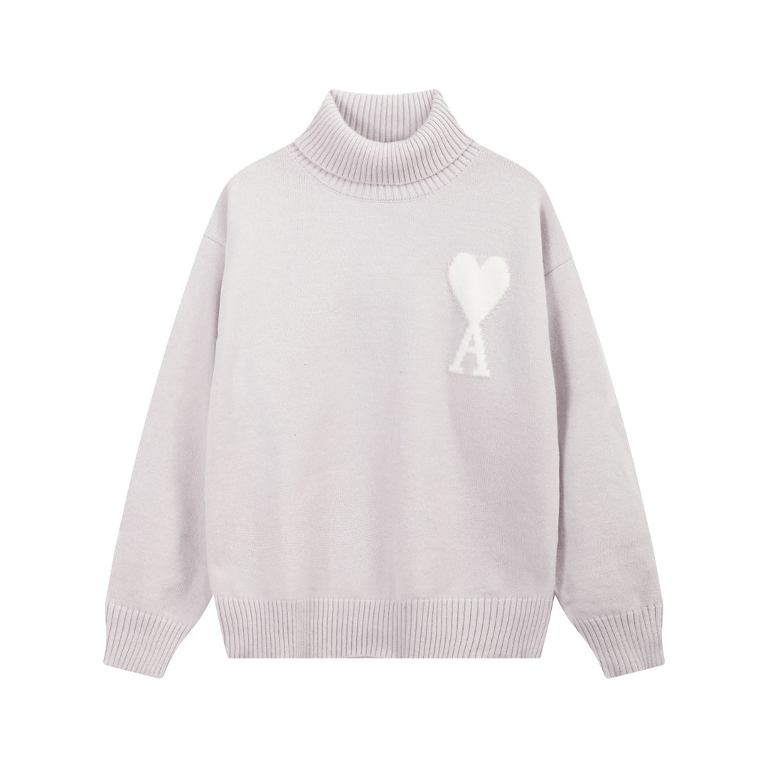 Large Heart Turtleneck Sweater ¡§C Unisex