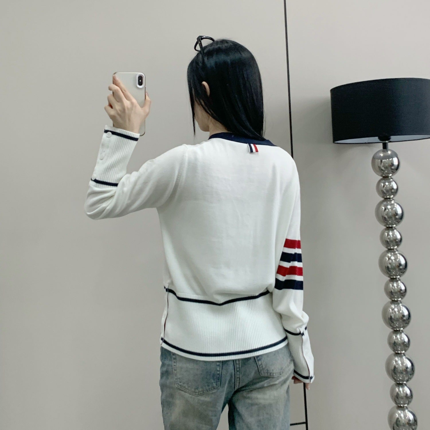 Striped V-neck long sleeves（副本） THOM TREND