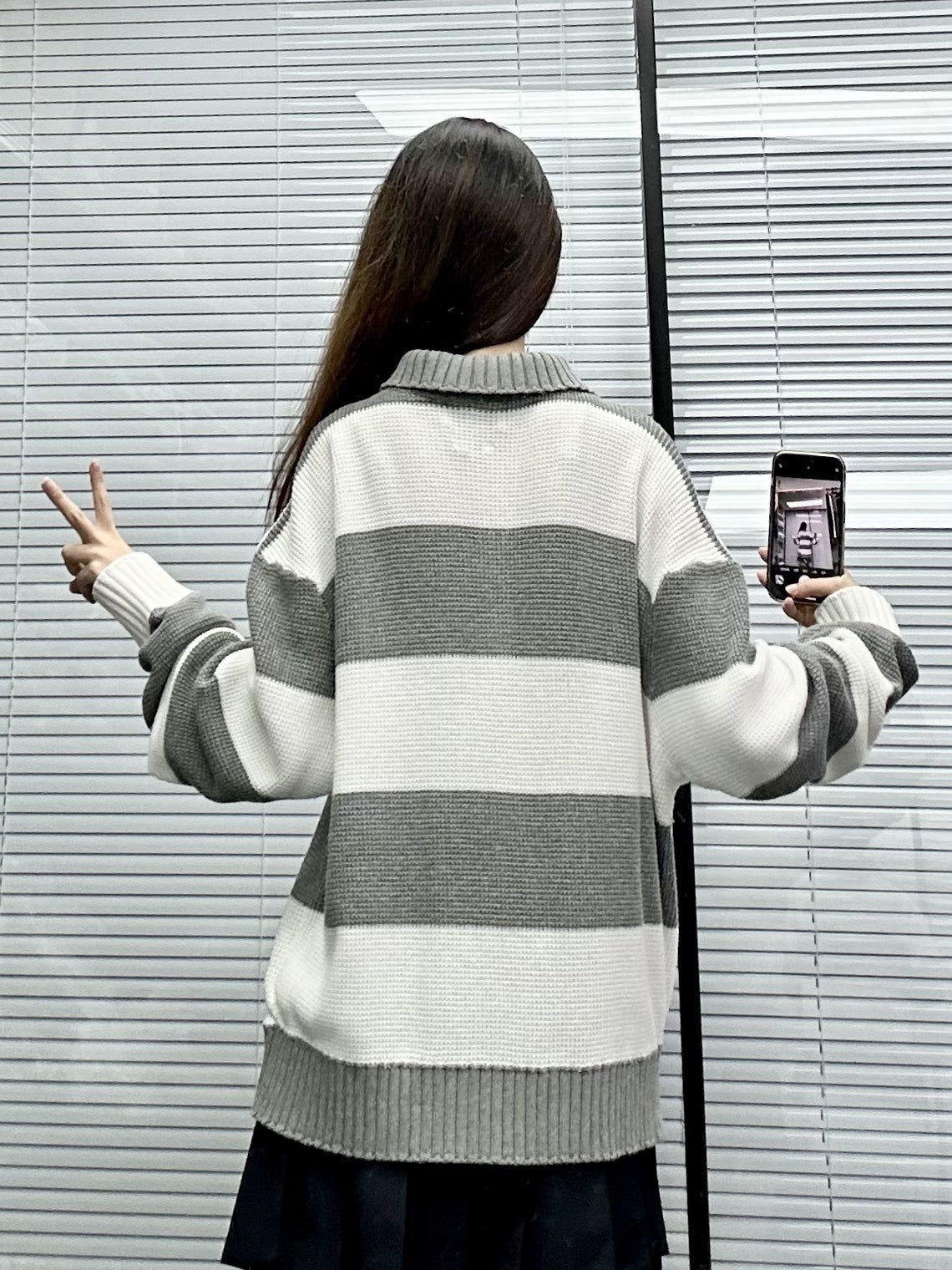 2025SS Women's Striped Polo Sweater THOM TREND