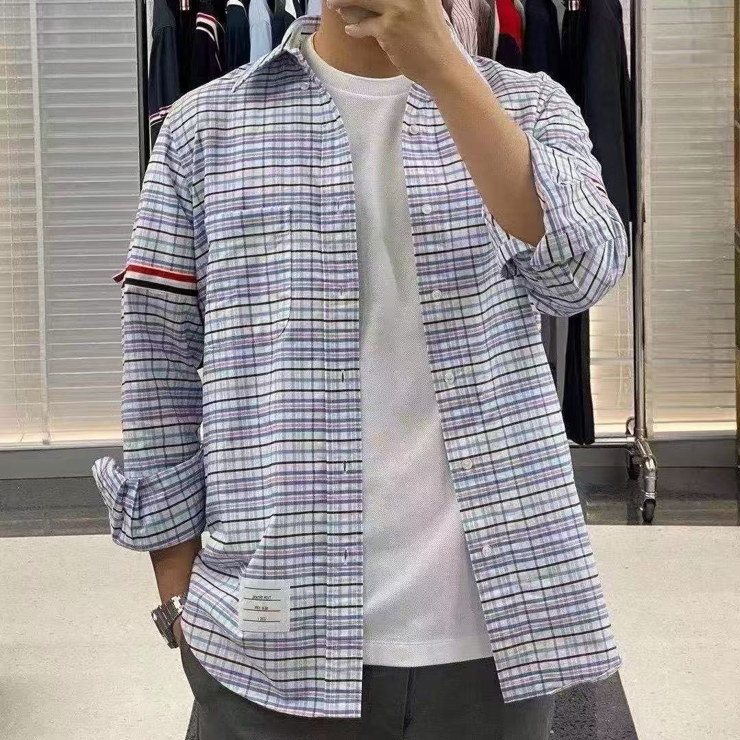 2025SSS plaid long-sleeved shirt THOM TREND