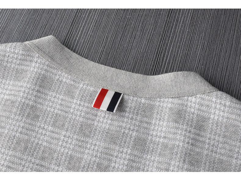 Check jacquard cardigan jacket THOM TREND