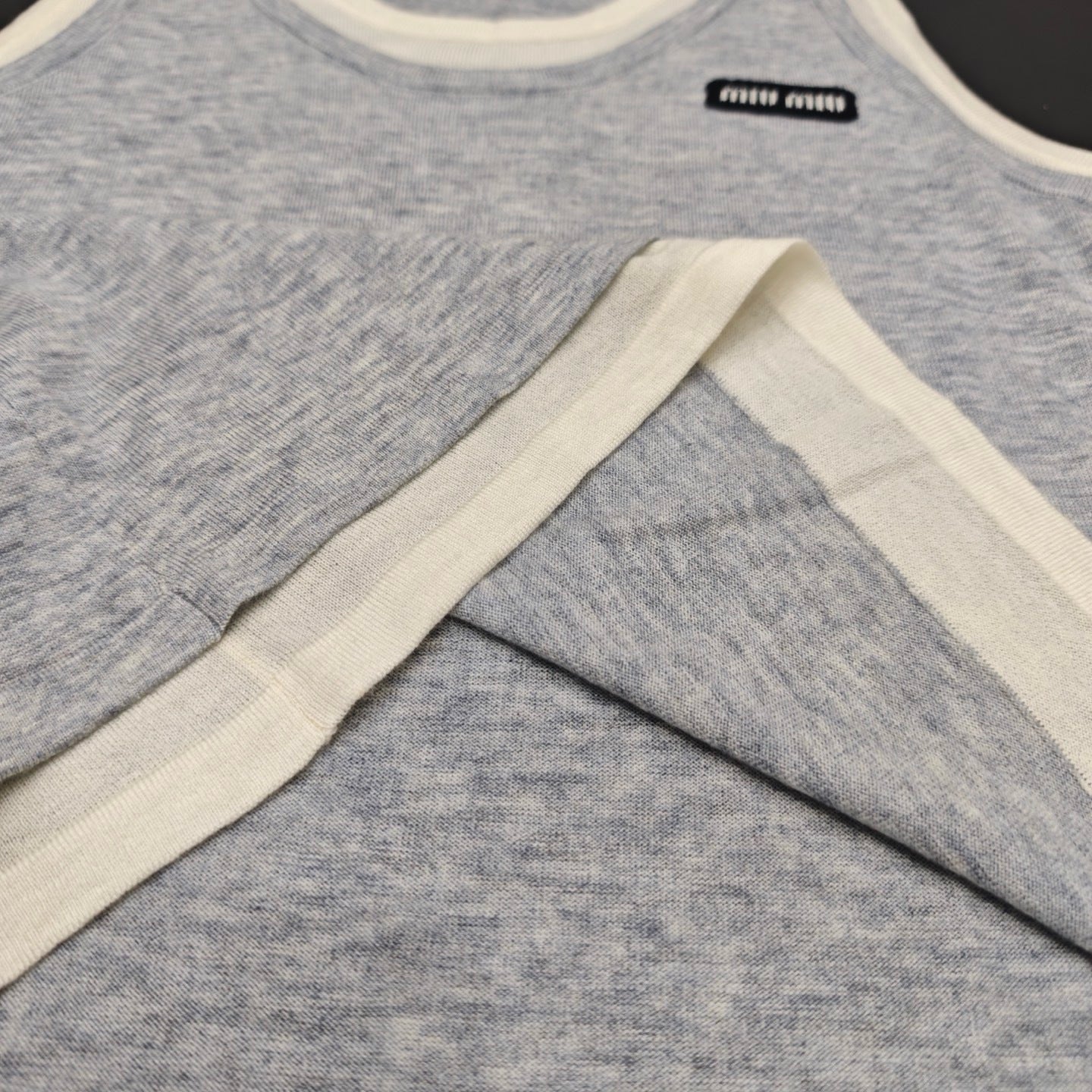 Striped Knit Sleeveless Vest — Round Neck