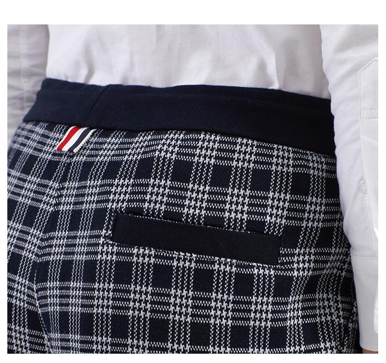 Four-bar striped plaid sweatpants THOM TREND