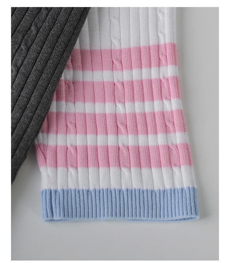 Women's contrast color knitted POLO short sleeve THOM TREND