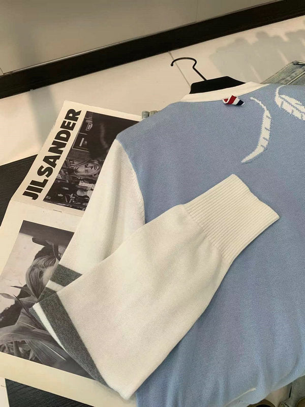 2025SS  Pocket Feather Intarsia Cardigan THOM TREND