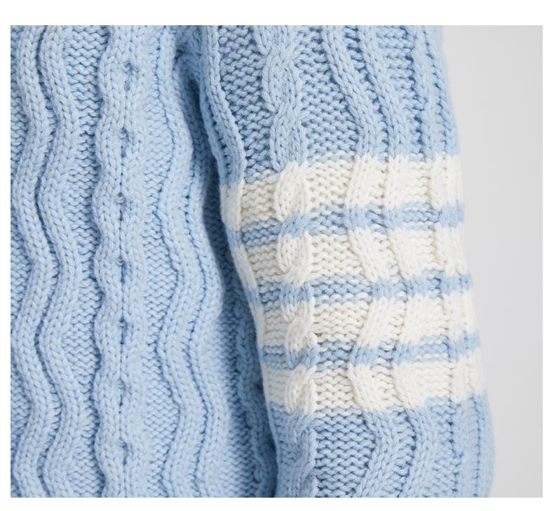 Classic Striped Cable Sweater Jacket THOM TREND