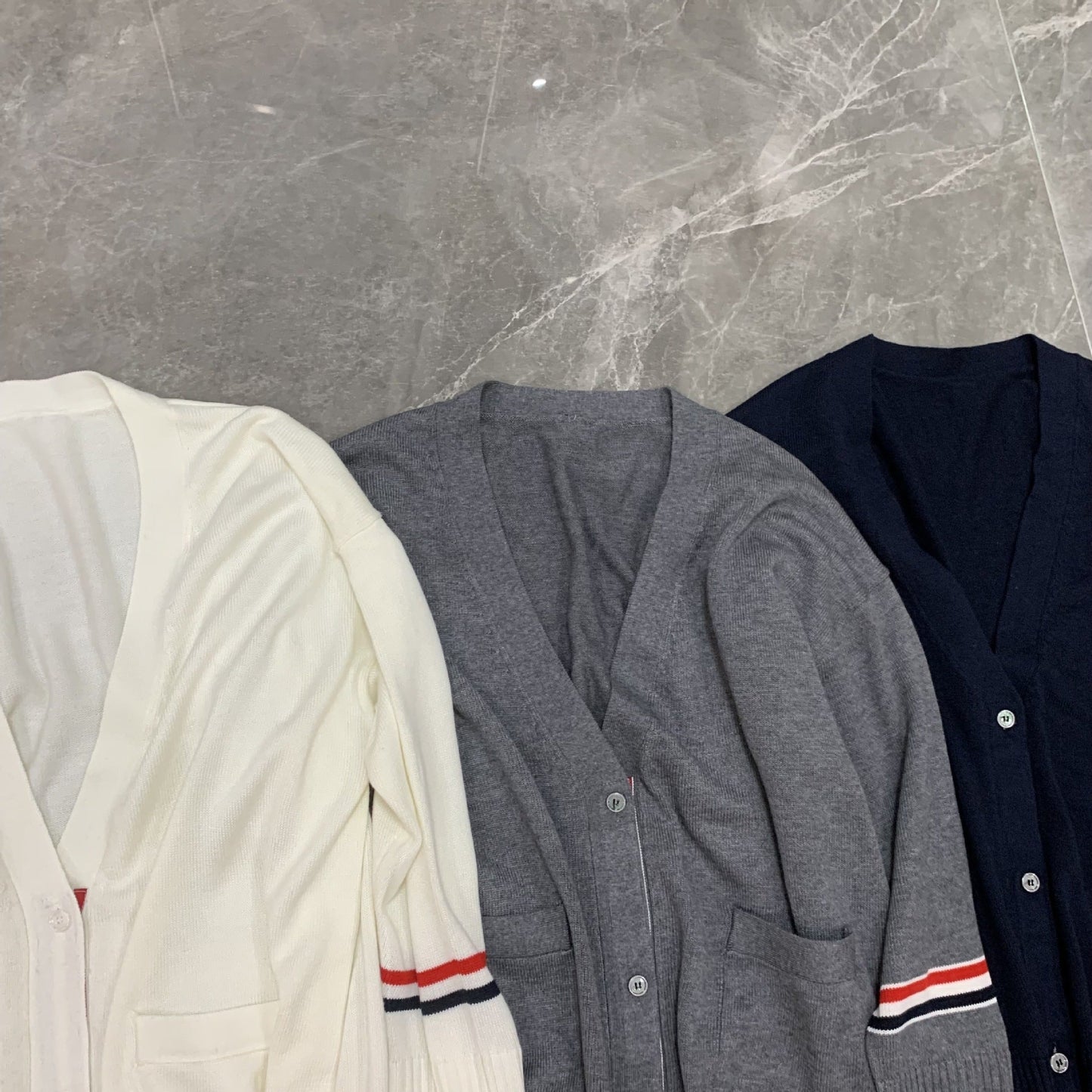 2025SS  Three-color stripe long cardigan THOM TREND