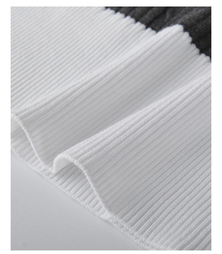 Women's contrast color knitted POLO short sleeve THOM TREND