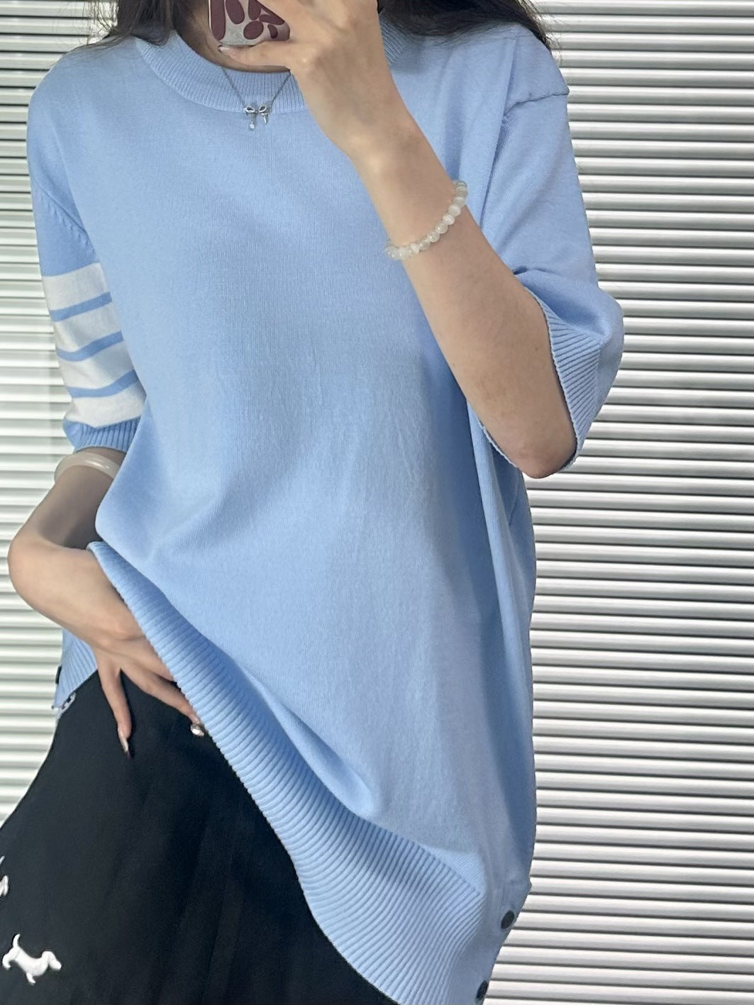 Women's four-bar v-neck cardigan（副本） THOM TREND