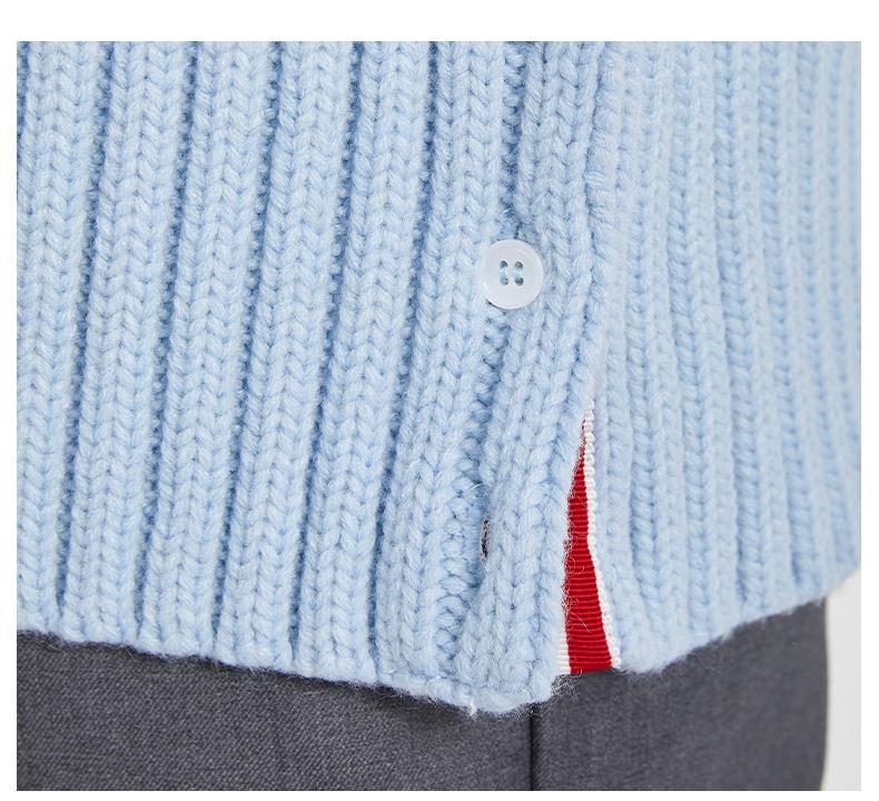 Classic Striped Cable Sweater Jacket THOM TREND