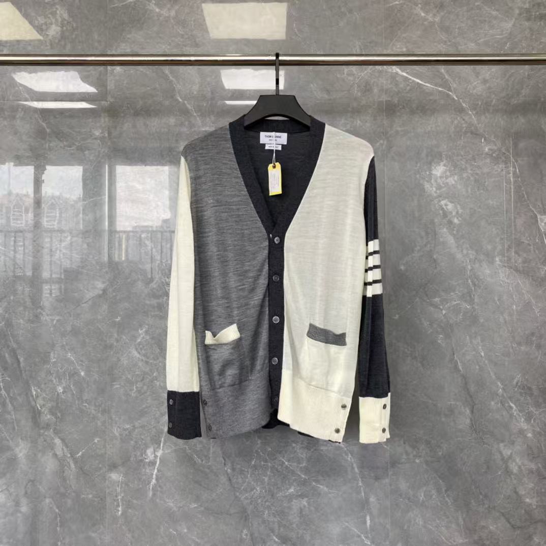 Colorblock Thin Cardigan THOM TREND