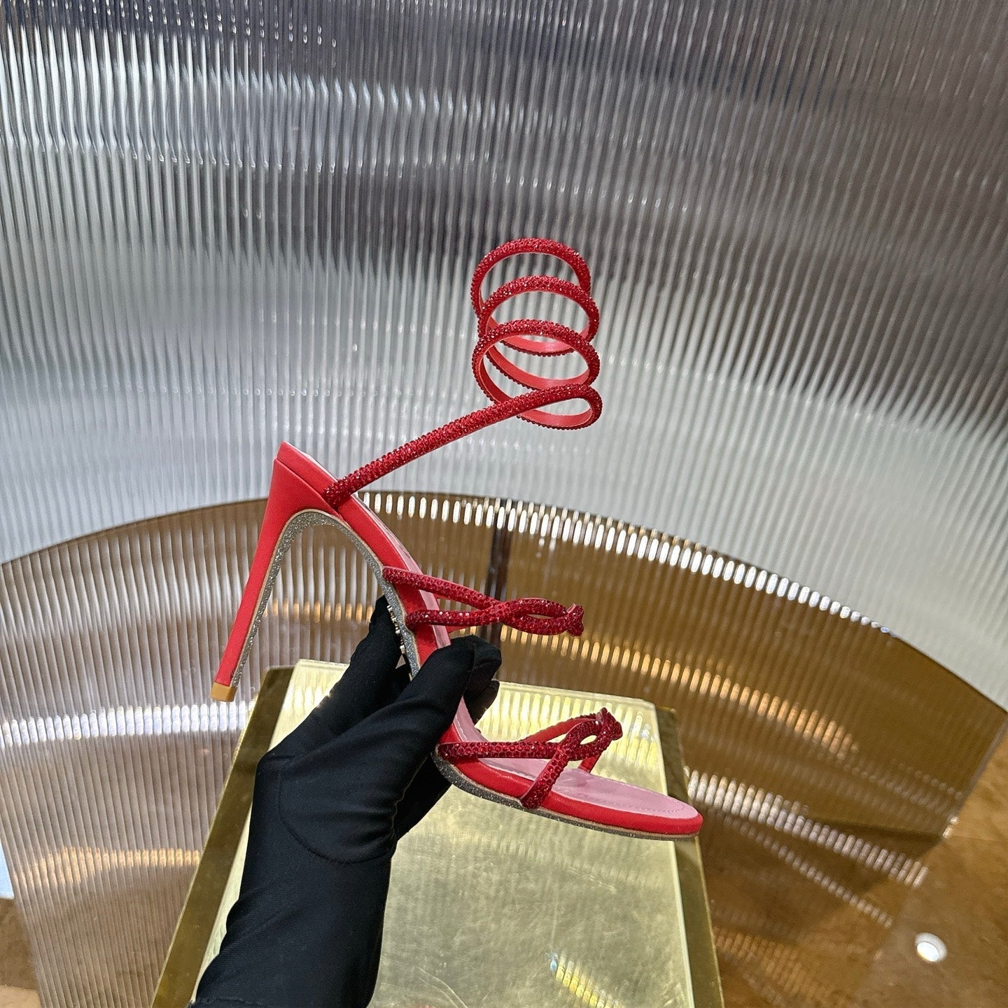 Rhinestone-encrusted high heels THOM TREND