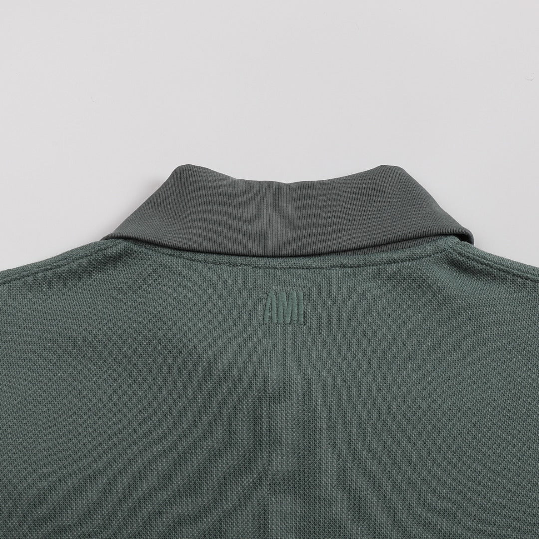 Heart Embroidery Long-Sleeve Polo Shirt ¡§C 5 Colors