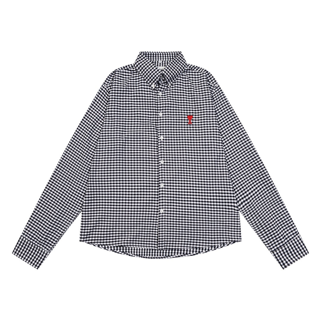 AMI PARIS Unisex Plaid Long-Sleeve Shirt
