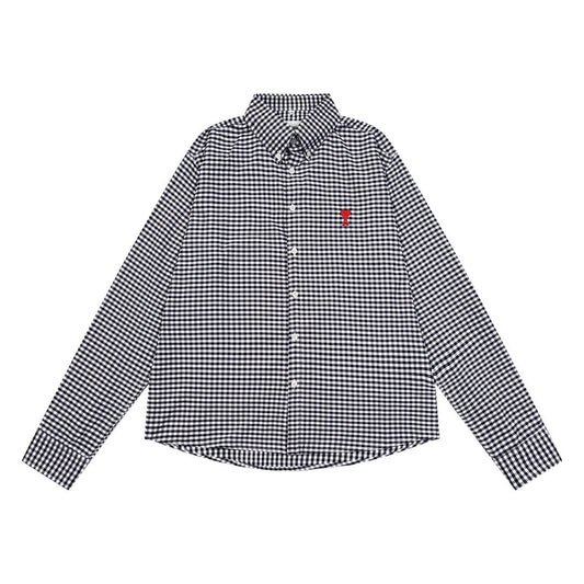 AMI PARIS Unisex Plaid Long-Sleeve Shirt